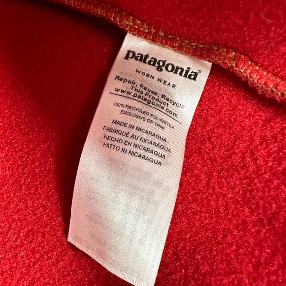 Patagonia Women's Lightweight Synchilla Snap-T Fleece Pullover XL Tan/Red #25455 - Picture 5 of 7